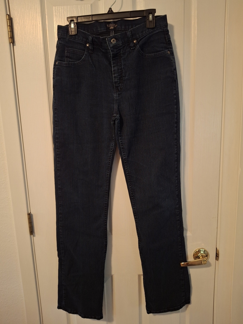 Lee Women's High-Rise Dark Blue Straight Jeans Size 12 Long